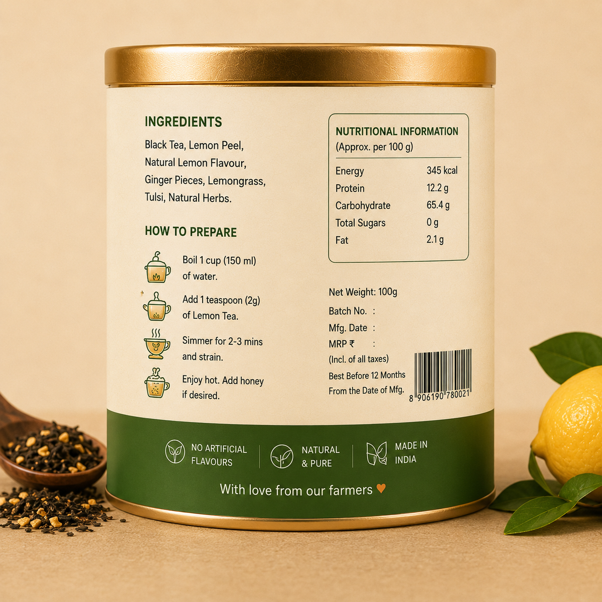 KissanVeda Lemon Tea