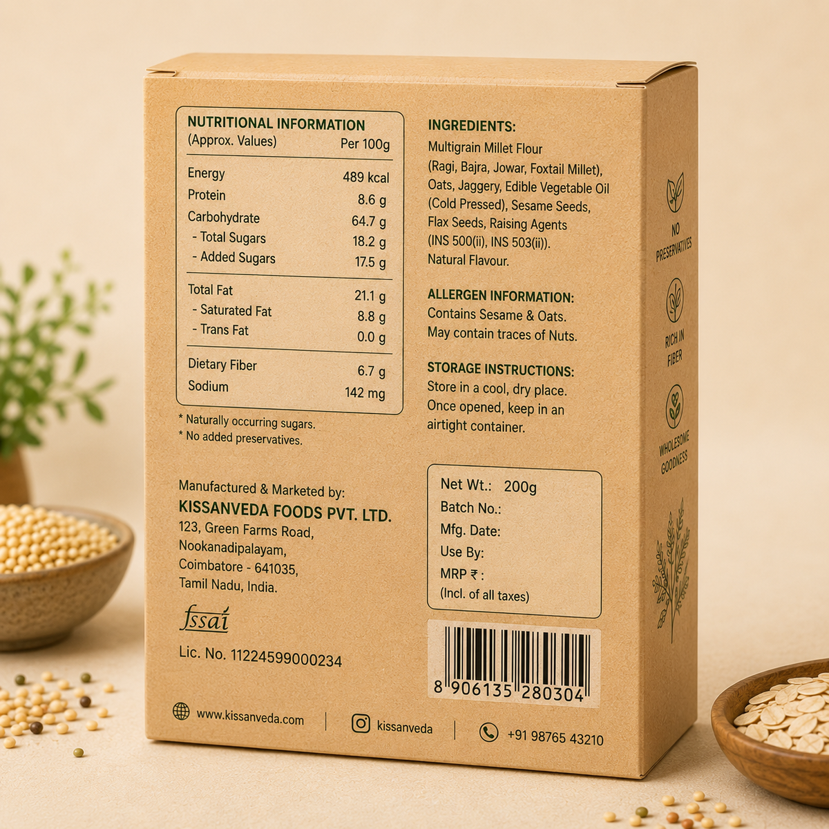 KissanVeda Millet Cookies